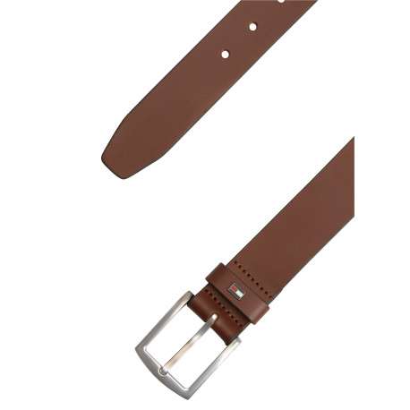 Ceinture en cuir de vache marron pourvue d'une boucle rectangulaire - Image 2