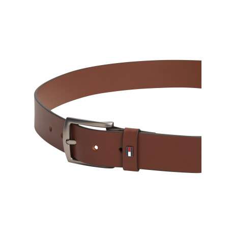 Ceinture en cuir de vache marron pourvue d'une boucle rectangulaire - Image 3