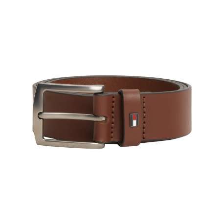 Ceinture en cuir de vache marron pourvue d'une boucle rectangulaire - Image 4