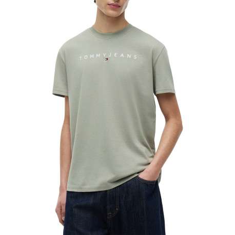 T-shirt en coton olive à coupe droite pourvu de manches courtes - Image 2