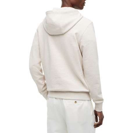 Sweat en coton écru à coupe droite pourvu d'un col à capuche - Image 4