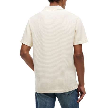Polo en coton écru à coupe droite pourvu d'un col à revers boutonné - Image 3