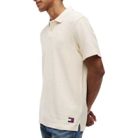 Polo en coton écru à coupe droite pourvu d'un col à revers boutonné - Image 4