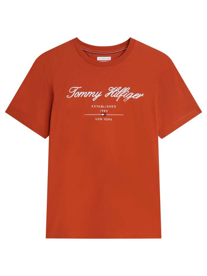 T-shirt en coton orange à...