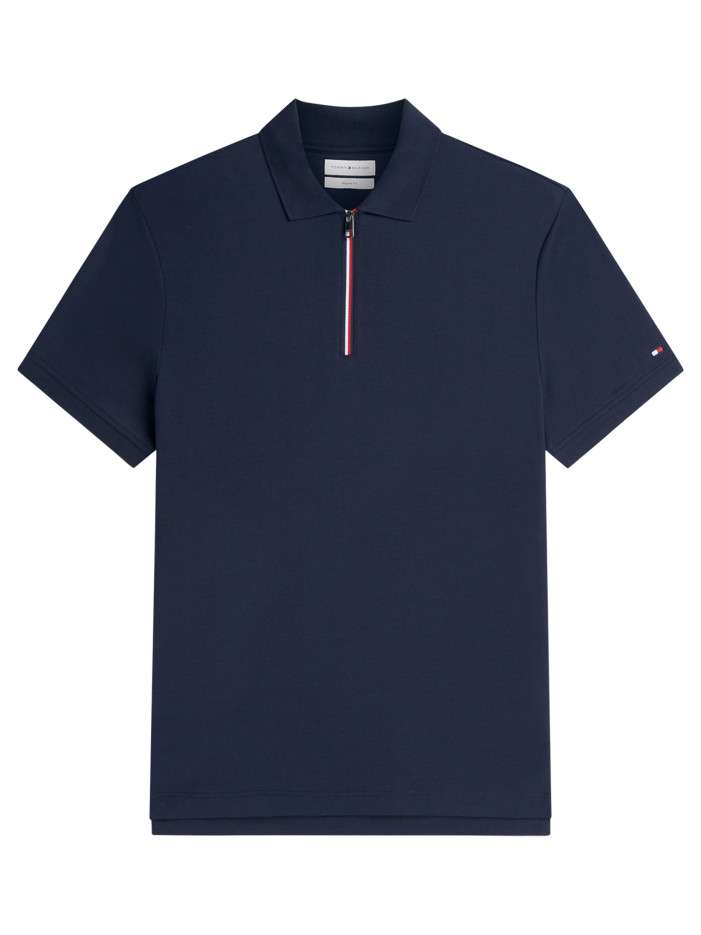 Polo en coton marine à...