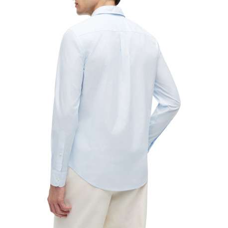 Chemise en coton ciel à coupe droite pourvue d'un col à revers - Image 3
