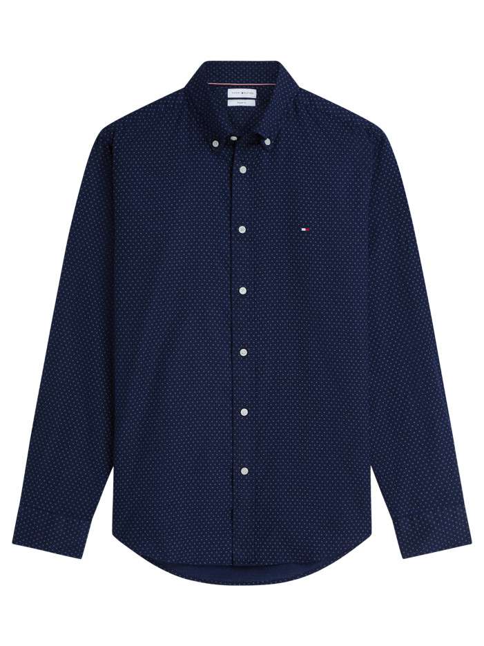 Chemise en coton marine à...