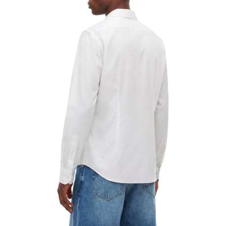 Chemise en coton blanche à coupe droite pourvue d'un col à revers - Image 3