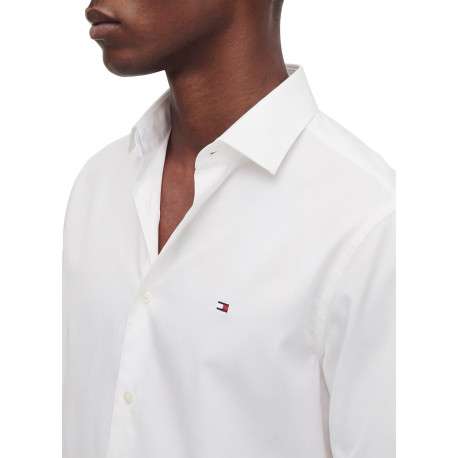 Chemise en coton blanche à coupe droite pourvue d'un col à revers - Image 4