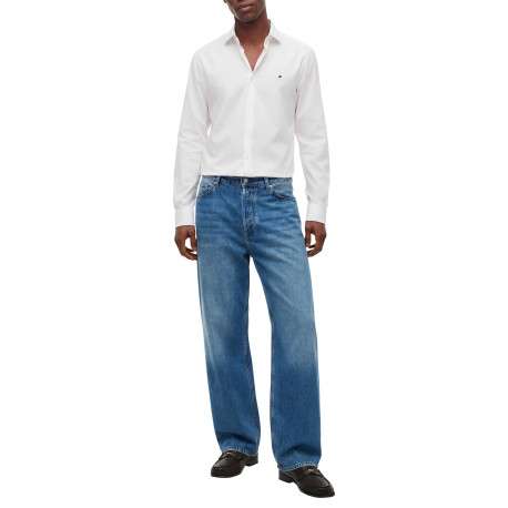 Chemise en coton blanche à coupe droite pourvue d'un col à revers - Image 5