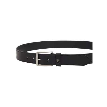 Ceinture en cuir de vache noire pourvue d'une boucle en métal brossé - Image 3