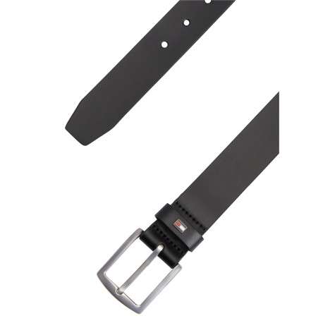 Ceinture en cuir de vache noire pourvue d'une boucle rectangulaire - Image 2