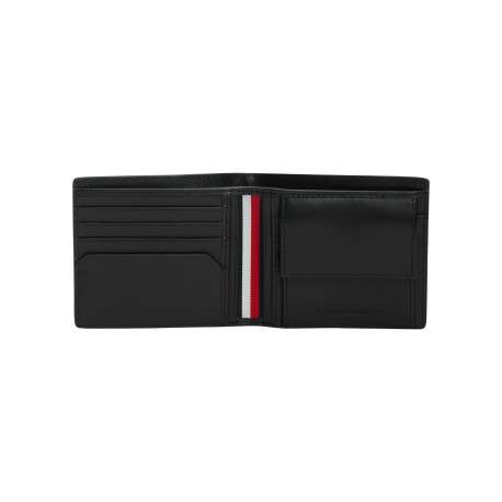 Portefeuille en cuir noir à clapet pourvu de multiples rangements - Image 3