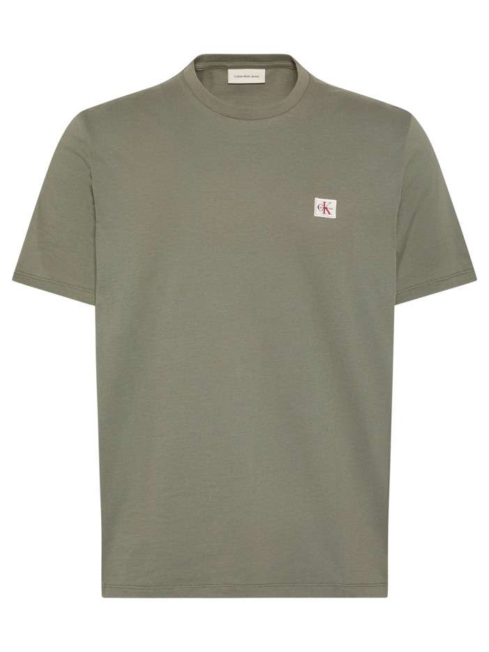 T-shirt en coton olive uni...
