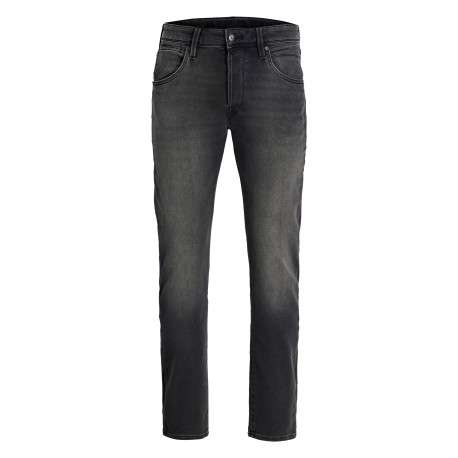 Jean noir uni avec une coupe slim muni d'un zip et d'un bouton