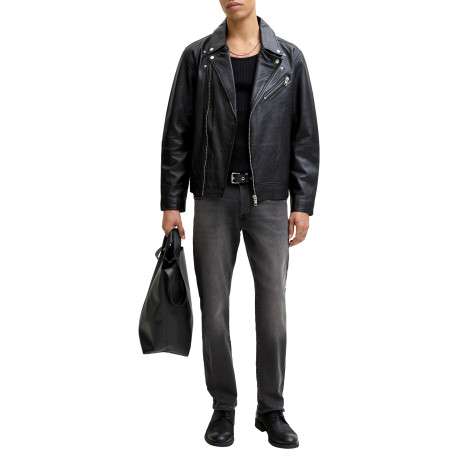 Jean noir uni avec une coupe slim muni d'un zip et d'un bouton - Image 5