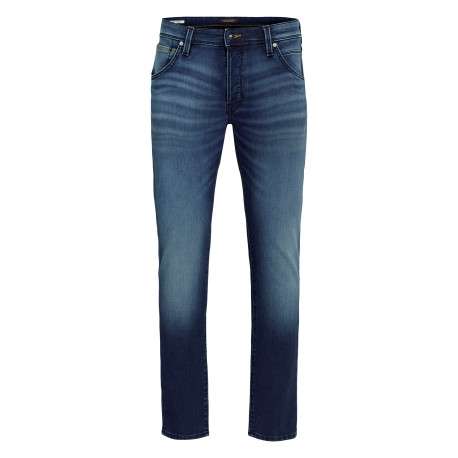 Jean indigo avec une coupe slim muni d'un zip et d'un bouton