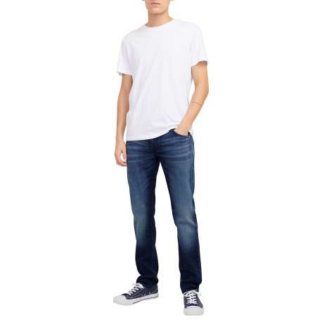 Jean indigo avec une coupe slim muni d'un zip et d'un bouton - Image 5