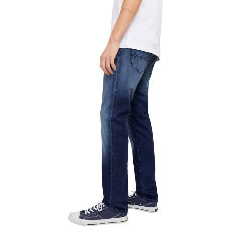 Jean indigo avec une coupe slim muni d'un zip et d'un bouton - Image 6