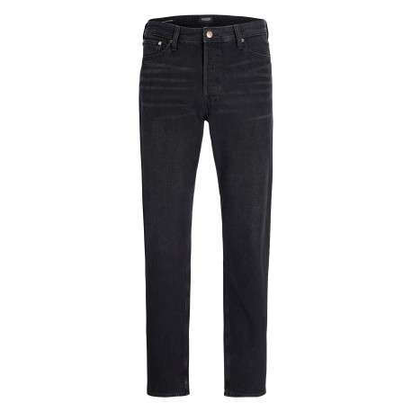 Jean noir en coton avec une coupe slim muni d'un zip et d'un bouton