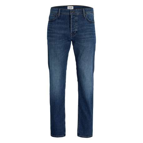 Jean indigo avec une coupe slim muni d'un zip et d'un bouton