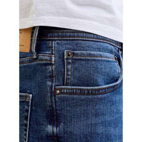 Jean indigo avec une coupe slim muni d'un zip et d'un bouton - Image 7