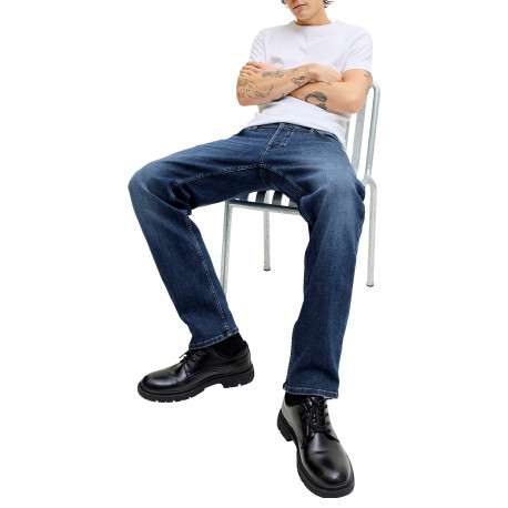 Jean indigo avec une coupe slim muni d'un zip et d'un bouton - Image 8
