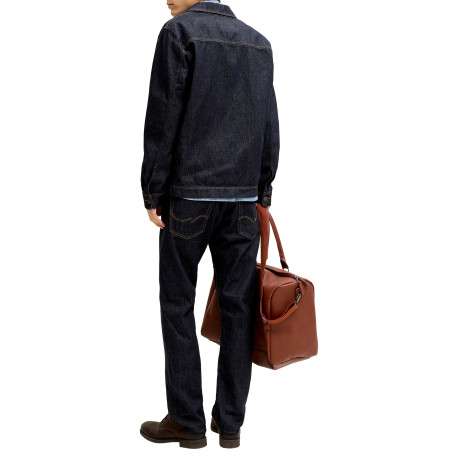 Jean brut en coton avec une coupe droite muni d'un zip et d'un bouton - Image 4