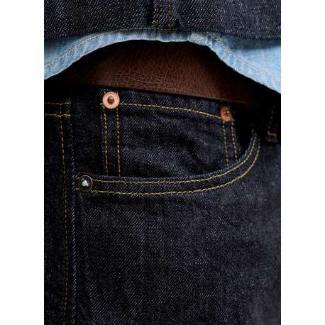 Jean brut en coton avec une coupe droite muni d'un zip et d'un bouton - Image 7