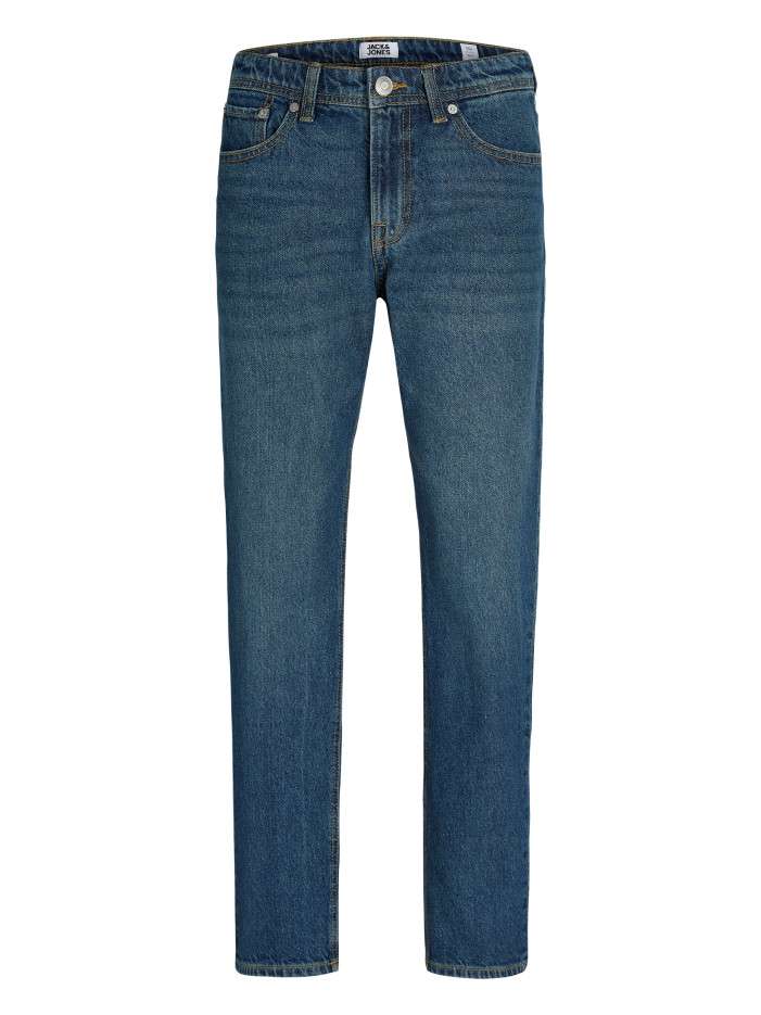Jean en coton bleu uni avec...