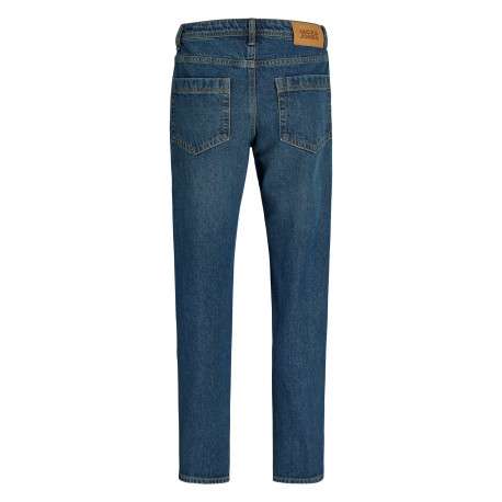 Jean en coton bleu uni avec une coupe droite muni d'un zip et d'un bouton - Image 2