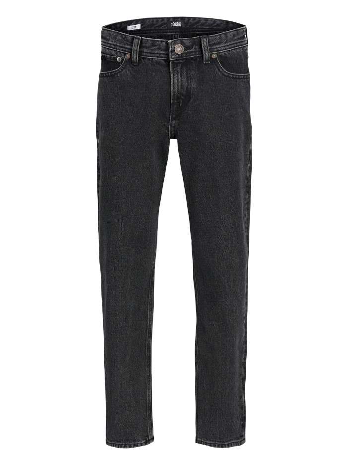 Jean en coton noir uni avec...