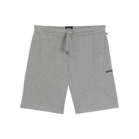 Short jogging gris uni avec une coupe droite et des poches italiennes
