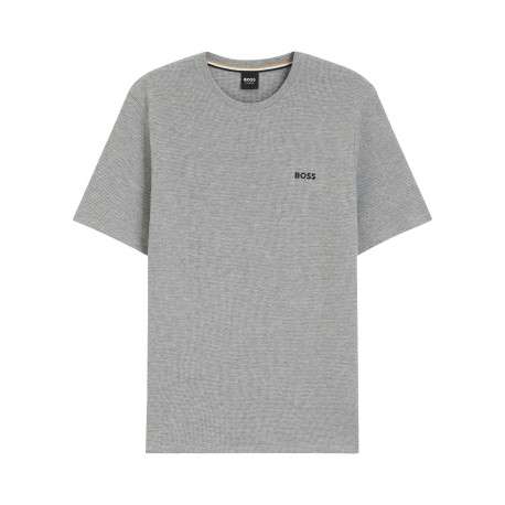 T-shirt gris uni avec une coupe droite et des manches courtes
