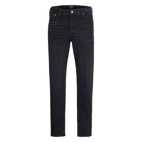 Jean noir en coton avec une coupe slim muni d'un zip et d'un bouton
