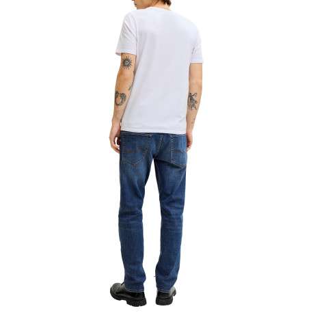 Jean indigo avec une coupe slim muni d'un zip et d'un bouton - Image 4