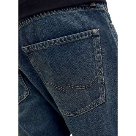 Jean indigo en coton avec une coupe droite muni d'un zip et d'un bouton - Image 7