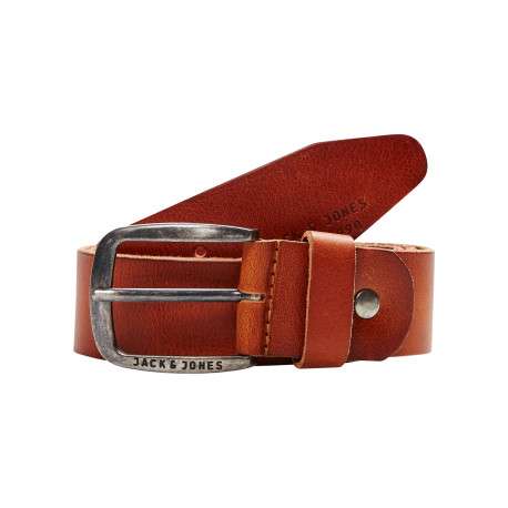 Ceinture en cuir de buffle camel unie avec une boucle à ardillon