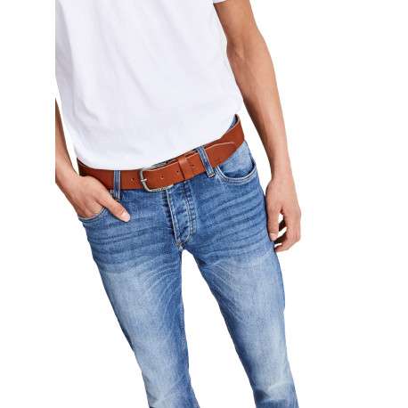 Ceinture en cuir de buffle camel unie avec une boucle à ardillon - Image 4