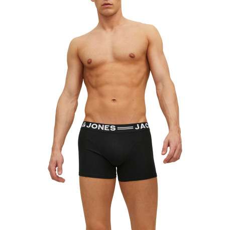 Lot de 3 Boxers classique en coton biologique noir uni avec taille élastiquée - Image 2