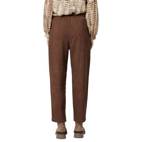 Pantalon chino marron uni avec une coupe droite et une taille haute - Image 2