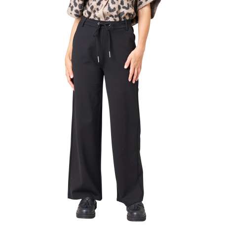 Pantalon chino noir uni avec une coupe bootcut et une taille haute