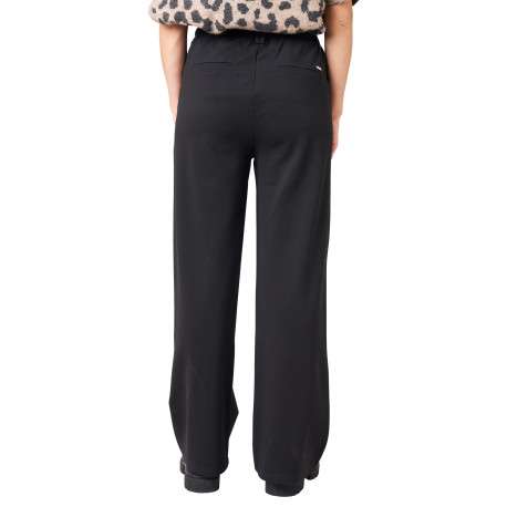 Pantalon chino noir uni avec une coupe bootcut et une taille haute - Image 2