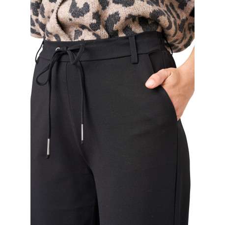 Pantalon chino noir uni avec une coupe bootcut et une taille haute - Image 4