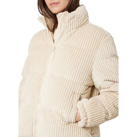 Blouson écrue uni avec une coupe droite et un col montant - Image 4