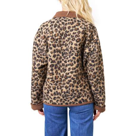 Blouson léopard animalier avec une coupe droite et un col à revers - Image 2
