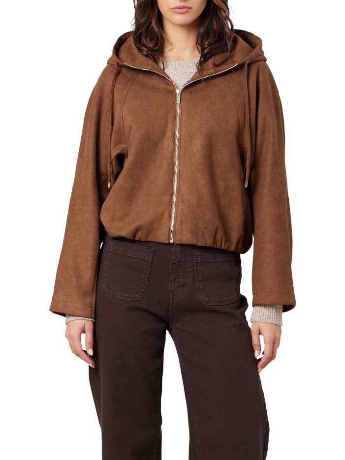 Blouson brun uni avec une...