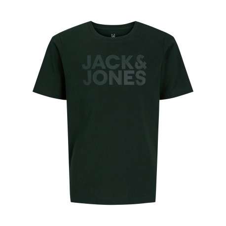 T-shirt en coton biologique sapin uni avec une coupe droite et un col rond