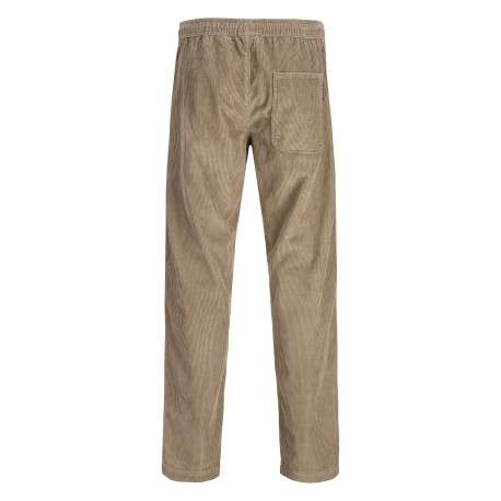 Pantalon chino en coton biologique beige uni avec une coupe droite - Image 2