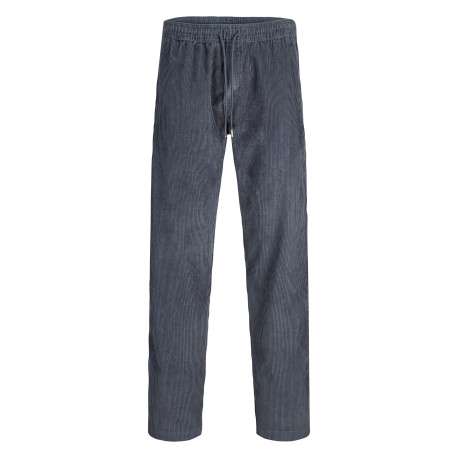 Pantalon chino en coton biologique ardoise uni avec une coupe droite